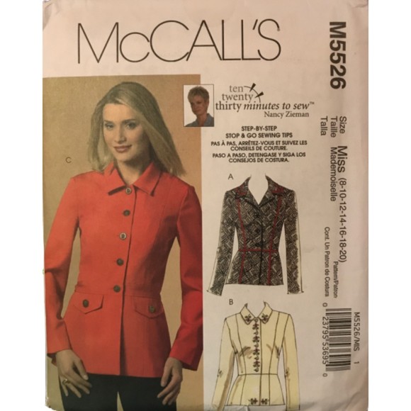 McCall's Sewing Pattern 5526 Misses Jacket Size 8-20 - Picture 1 of 4